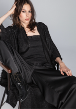 Load image into Gallery viewer, TWEED KIMONO COAT/ sparkling black