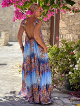 Load image into Gallery viewer, BAGGY MAXI DRESS/ cobalt oriental print