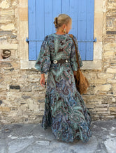 Load image into Gallery viewer, NOMAD MAXI DRESS/ brown and blue paisley
