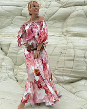 Load image into Gallery viewer, A SET: CARMEN BLOUSE +GYPSETTE MAXI SKIRT / blush pink xl flowers