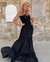 Load image into Gallery viewer, LA ISLA MAXI DRESS/ black cotton voile