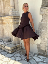 Load image into Gallery viewer, 7 CLOCHÉ MIDI DRESS/ chocolate brown linen jersey