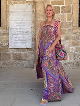 Load image into Gallery viewer, LA ISLA MAXI DRESS/ blue orchid oriental print