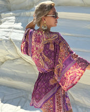 Load image into Gallery viewer, SHORT KIMONO/ amethyst purple oriental print