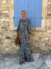 Load image into Gallery viewer, NOMAD MAXI DRESS/ brown and blue paisley