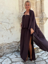 Load image into Gallery viewer, 8 KIMONO COAT / chocolate brown linen jersey