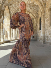 Load image into Gallery viewer, MIA MAXI DRESS/ caramel brown paisley
