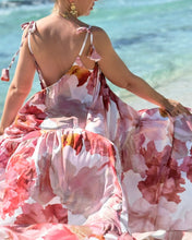 Load image into Gallery viewer, BAGGY MAXI DRESS/ blush pink xl flowers