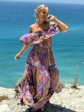 Load image into Gallery viewer, FLAMENCO TOP LONG/ blue orchid print
