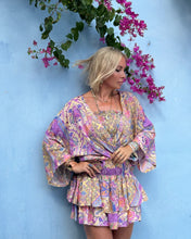 Load image into Gallery viewer, RUFFLE MINI SKIRT/ pastel oriental print