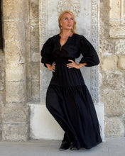 Load image into Gallery viewer, BOHOSOUL MAXI DRESS / black cotton voile