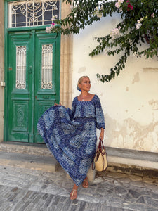 CARO MAXI DRESS/ navy blue floral print