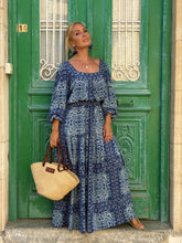 Load image into Gallery viewer, CARO MAXI DRESS/ navy blue floral print