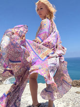 Load image into Gallery viewer, MUSE KIMONO/ PONCHO/ blue orchid print