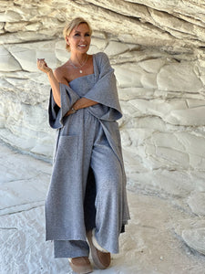 HUG wide leg trousers/grey melange