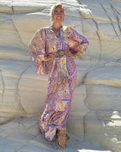Load image into Gallery viewer, THALASSA MAXI DRESS/ pastel oriental print, lilac+ butter yellow