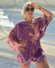 Load image into Gallery viewer, SHORT KIMONO/ amethyst purple oriental print