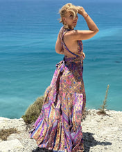 Load image into Gallery viewer, GODDESS MAXI DRESS/ blue orchid oriental print