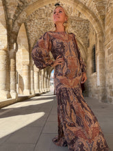 Load image into Gallery viewer, MIA MAXI DRESS/ caramel brown paisley