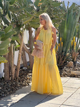 Load image into Gallery viewer, SUNSHINE MAXI DRESS with 6 mtrs volant / sunny yellow cotton voile