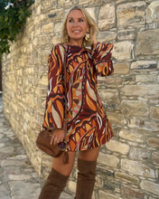 Load image into Gallery viewer, TWIGGY MINI DRESS/ 60’s style print jeans PRE ORDER