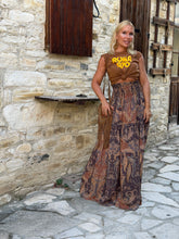 Load image into Gallery viewer, MAXI SKIRT / caramel brown paisley