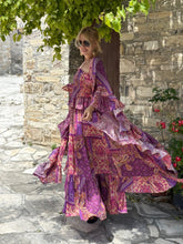 Load image into Gallery viewer, MUSE KIMONO/PONCHO / amethyst purple oriental print
