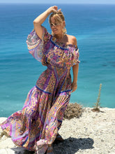 Load image into Gallery viewer, FLAMENCO TOP LONG/ blue orchid print
