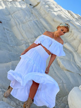 Load image into Gallery viewer, GYPSETTE SKIRT WITH RUFFLES , 6 mtrs volant/ white cotton voile