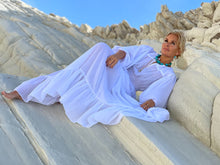 Load image into Gallery viewer, BOHOSOUL MAXI DRESS, 6 mtrs volant / white cotton voile