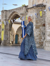 Load image into Gallery viewer, TWEED COAT / denim blue melange silk