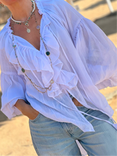 Load image into Gallery viewer, YASMINE TWIST BLOUSE/ white cotton voile