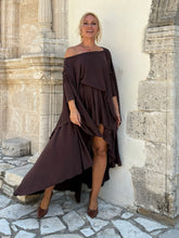 Load image into Gallery viewer, 1 BLOUSE/ chocolate brown linen jersey