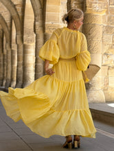 Load image into Gallery viewer, YASMINE MAXI DRESS/ sunny yellow voile