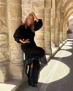 BOHOSOUL MAXI DRESS / black cotton voile