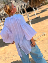 Load image into Gallery viewer, YASMINE TWIST BLOUSE/ white cotton voile