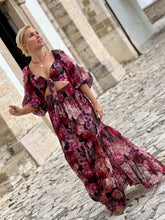 Load image into Gallery viewer, BONITA MAXI DRESS/ red and pink floral print