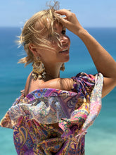 Load image into Gallery viewer, FLAMENCO TOP LONG/ blue orchid print