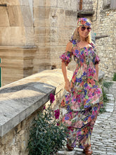 Load image into Gallery viewer, GARDENIA MAXI DRESS / pink+lavender floral print