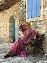 Load image into Gallery viewer, HIPPIE MAXI DRESS/ amethyst purple oriental print