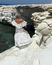 Load image into Gallery viewer, FLAMENCO MAXI DRESS/ white gipiure lace