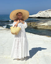 Load image into Gallery viewer, CARMEN DRESS-loose shape / cream white embroidered cotton