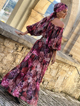 Load image into Gallery viewer, AURA  DRESS/ red and pink floral chiffon