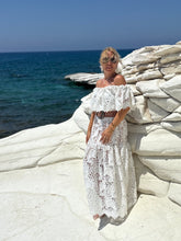 Load image into Gallery viewer, FLAMENCO MAXI DRESS/ white gipiure lace