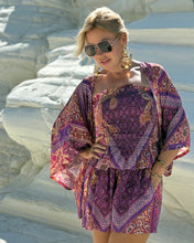 Load image into Gallery viewer, SHORT KIMONO/ amethyst purple oriental print