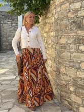 Load image into Gallery viewer, FLARE MAXI SKIRT/ 60’s style print jeans