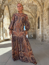 Load image into Gallery viewer, MIA MAXI DRESS/ caramel brown paisley