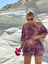 Load image into Gallery viewer, CARMEN BLOUSE/ amethyst purple oriental print