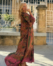 Load image into Gallery viewer, THALASSA MAXI DRESS/ tourmaline print with golden thread