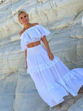 Load image into Gallery viewer, GYPSETTE SKIRT WITH RUFFLES , 6 mtrs volant/ white cotton voile